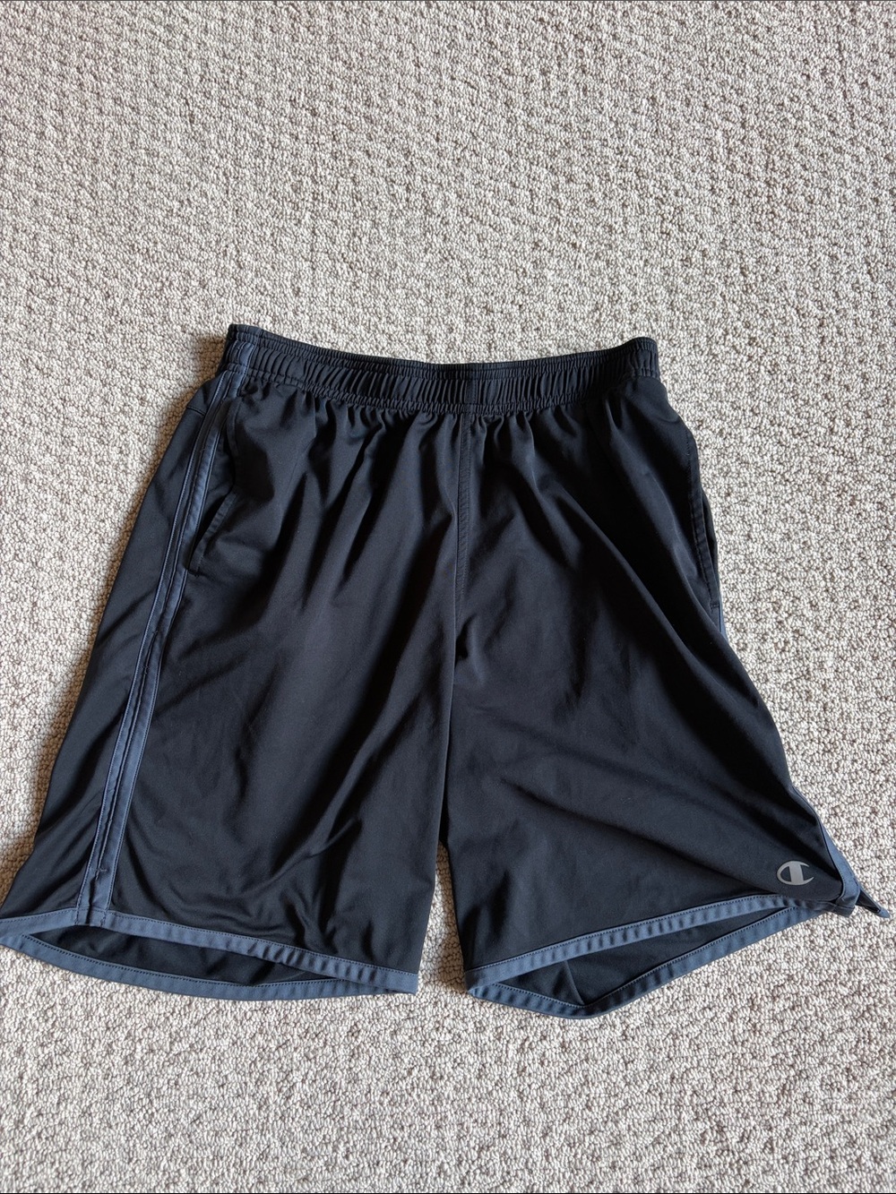 Champion Men's Black Athletic Shorts with Grey Trim